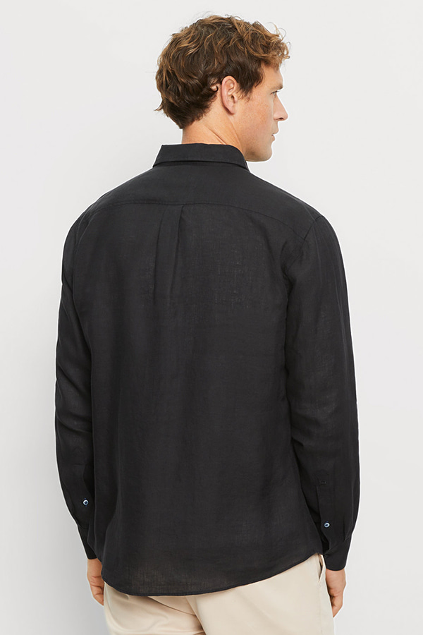 ΛΙΝΟ ΠΟΥΚΑΜΙΣΟ OLYMP - 68 ΜΑΥΡΟ